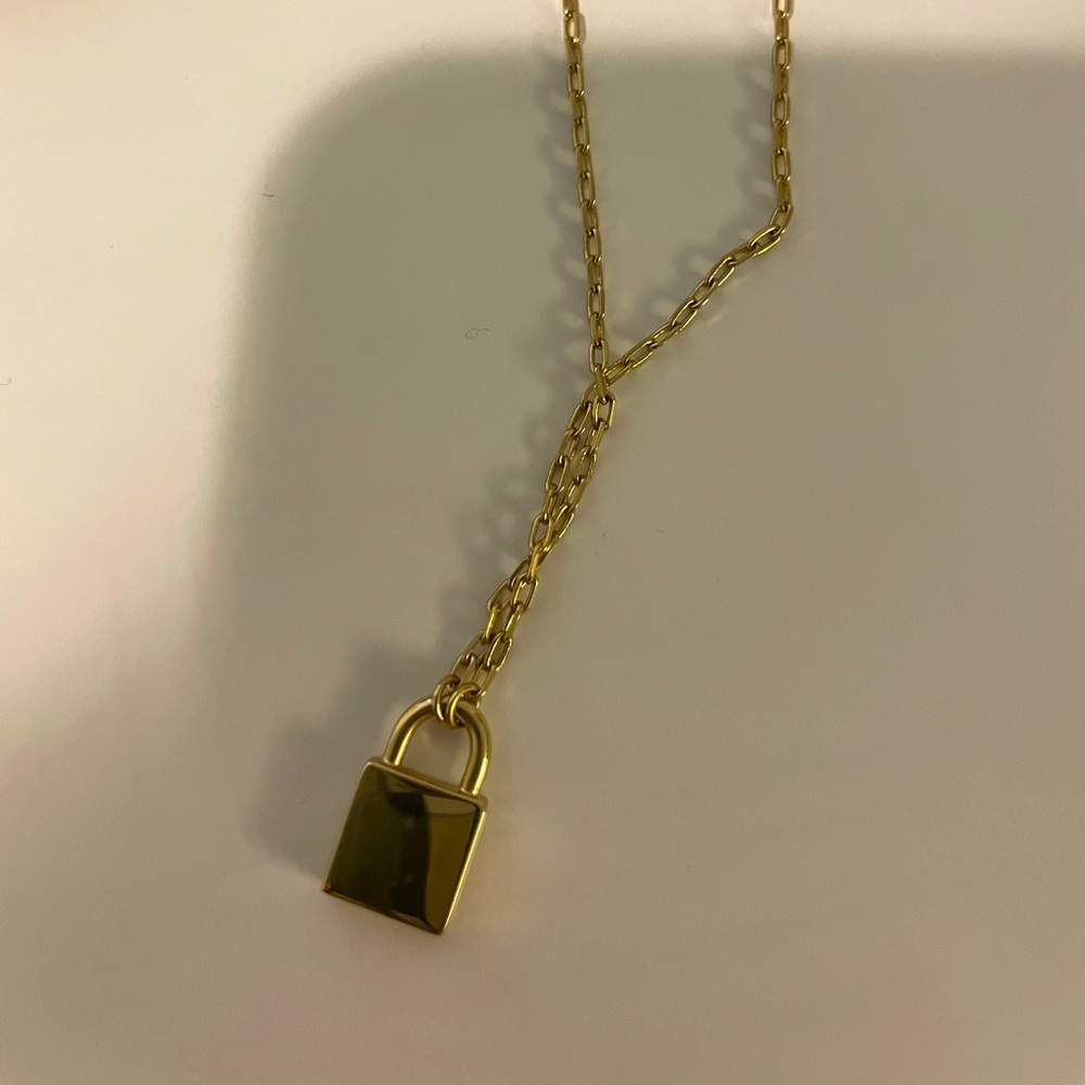 Analuisa padlock necklace(14k gold)